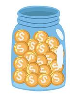 coins in jar solidarity vector