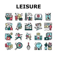 Womens Leisure Time Collection Icons Set Vector