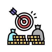 money earning target color icon vector illustration