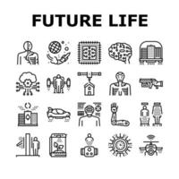 iconos de colección de dispositivos de vida futura establecer vector