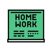 homework on blackboard color icon vector illustration