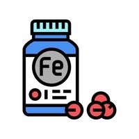 iron supplements package color icon vector illustration