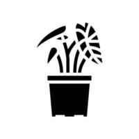 ilustración de vector de icono de glifo de planta de interior tropical