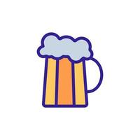 mug of beer with foam vector icon. Isolated contour symbol illustration