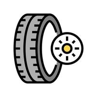 ilustración de vector de icono de color de neumáticos de temporada de verano