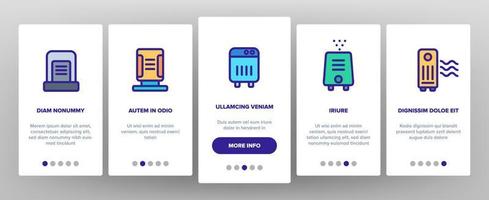 Air Purifier Devices Onboarding Icons Set Vector