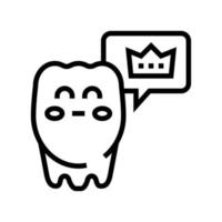 ilustración de vector de icono de línea de diente sano