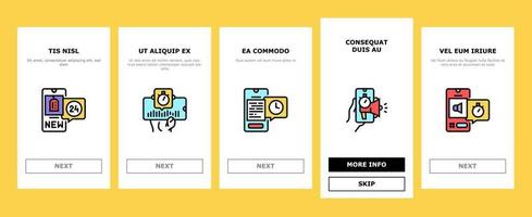 Ephemeral Content Onboarding Icons Set Vector