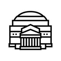 panteón antigua roma edificio línea icono vector ilustración