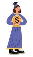 girl with coin vector