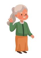anciana saludando vector