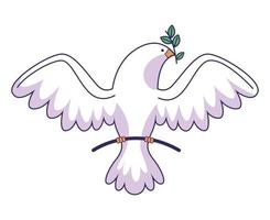 peace dove with olive branch vector