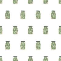 Pickles pattern. Seams in jars on a pattern for kitchen textiles, napkins, tablecloths. vector