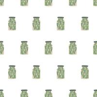 Pickles pattern. Seams in jars on a pattern for kitchen textiles, napkins, tablecloths. vector