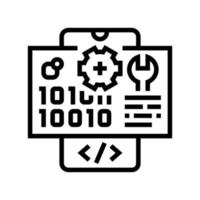 application development line icon vector illustration