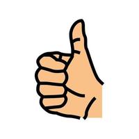 thumb up hand gesture color icon vector illustration