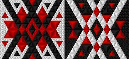 resumen fondo 3d triángulo rojo negro blanco vector