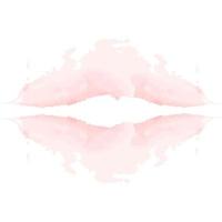 Abstract watercolor stain in the shape of lips in a trendy soft pink color. Abstract. Isolate vector