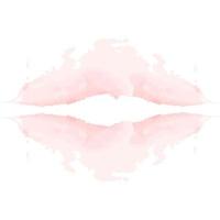 Abstract watercolor stain in the shape of lips in a trendy soft pink color. Abstract. Isolate vector