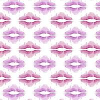 Pattern from abstract spots in the form of lips in trendy purple hues in watercolor manner. vector