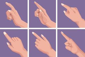 six fingers point vector