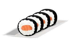 sushi cultura japonesa comida vector