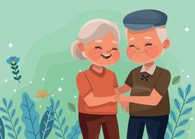 grandfathers dancing in the garden vector