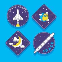 four space outer badges vector