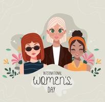 happy womens day lettering vector