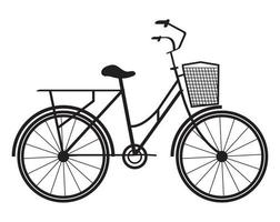 retro bicycle with basket vector