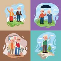 seven old persons characters vector