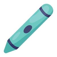 green crayon school supply vector