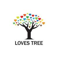 plantilla de logotipo de árbol de amor vector