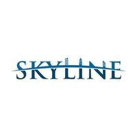 skyline logo concept with building illustration vector