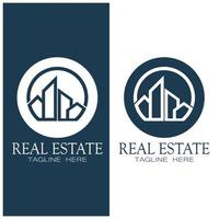 Real Estate Business Logo icon illustration Template, Building, Property Development, and Construction Logo Vector