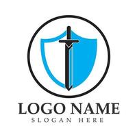 Shield and Sword logo icon design template.Guardian icon.security element. vector