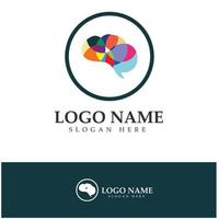 vector de concepto de diseños de logotipo cerebral, logotipo de pulso cerebral de salud, vector de plantilla de logotipo de cuidado cerebral