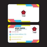 geometric simple colorful business card vector