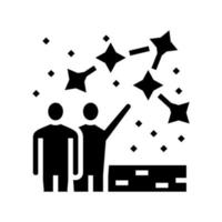 people talk about constellation planetarium line icon vector illustration