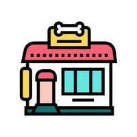 tienda de mascotas edificio color icono vector ilustración