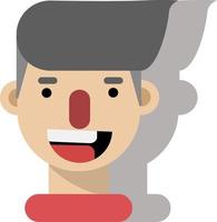 flat design of the character of a boy who is laughing or smiling vector