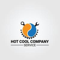 logotipo de servicio de la empresa hot cool vector