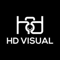 letter HD logo with camera icon suitable for photographer 2 vector