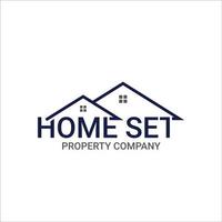 logotype home set for property company with house illustration vector