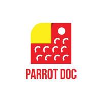 parrot document file logo vector template