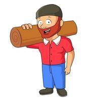 lumberjack cute mascot cartoon illustration vector