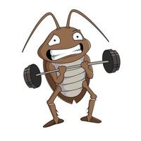 Printcockroach exercising mascot logo cartoon illustration vector