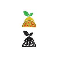 pizza and lemon restaurant logo vector