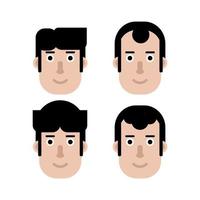 flat design of head character with different hair style vector