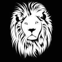 black white lion head vector 01